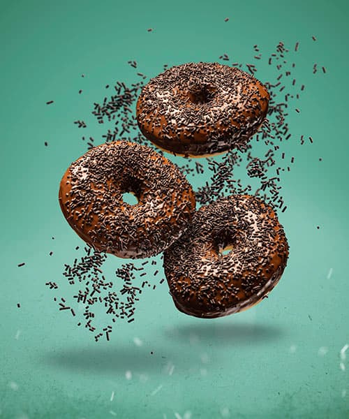 Imagen del Platillo: Paquete de 3 Donas de Chocolate con Chispas