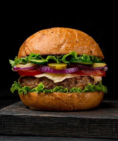 Imagen del Platillo: Hamburguesa Queso y  Pepinos