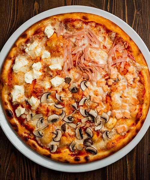 Imagen del Platillo: Pizza Queso, Jamón y Champiñones